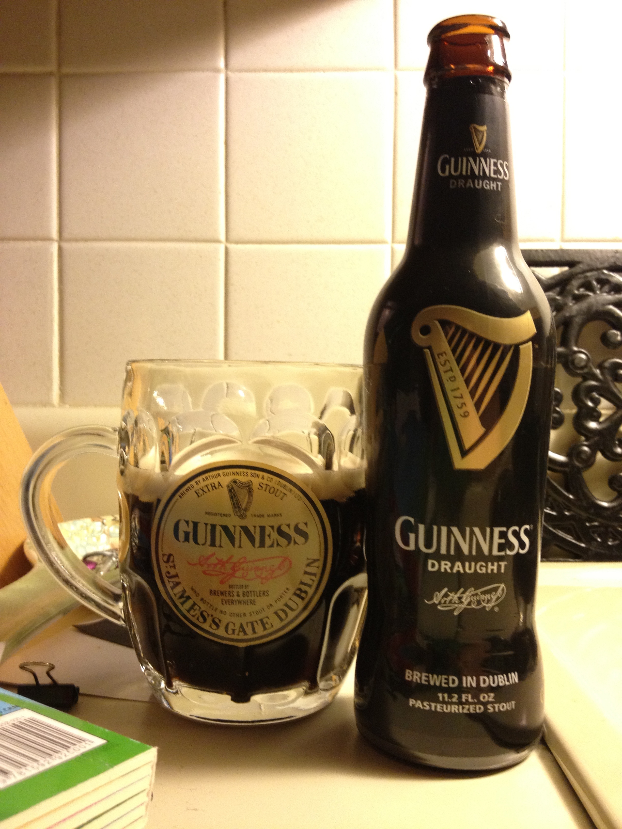 I kind of feel like the Guinness bottle should FILL the official ...